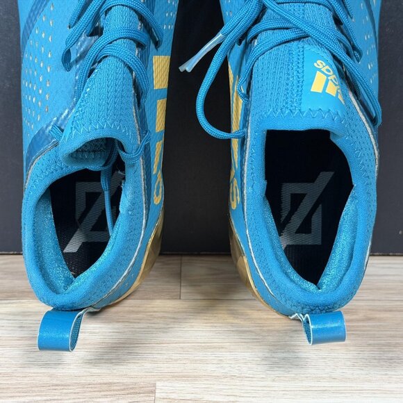 Adidas Adizero 8.0 Football Cleats Mens 13 Teal Blue Gold Molded Shoes F35990 main image 7